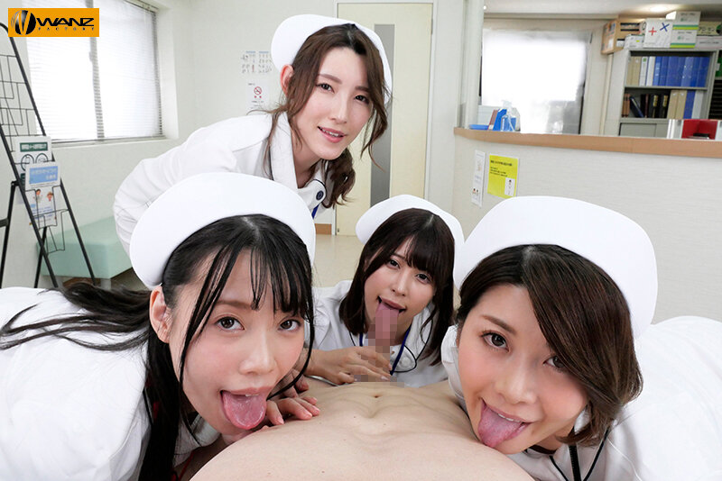 【VR】4人のおしゃぶり痴女ナース吸精フェラチオ 妊婦妻の付き添い中にしこたま精子吸い尽くされる逆NTRハーレムVR 有岡みう 広仲みなみ 森沢かな 推川ゆうり サンプル画像 2