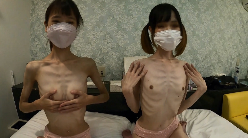 超貴重！可愛いガリガリモデルさんのレズ身体測定動画 サンプル画像 9