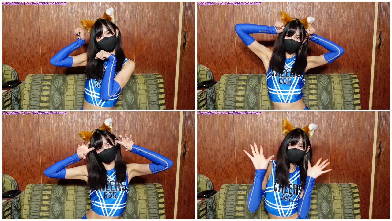 【手コキ＃11】ユリ②きつねダンスでドS言葉責め！パンチラ＆ワキ見せ★乳首責め＆寸止めで大量射精でびっくり！ サンプル画像 4