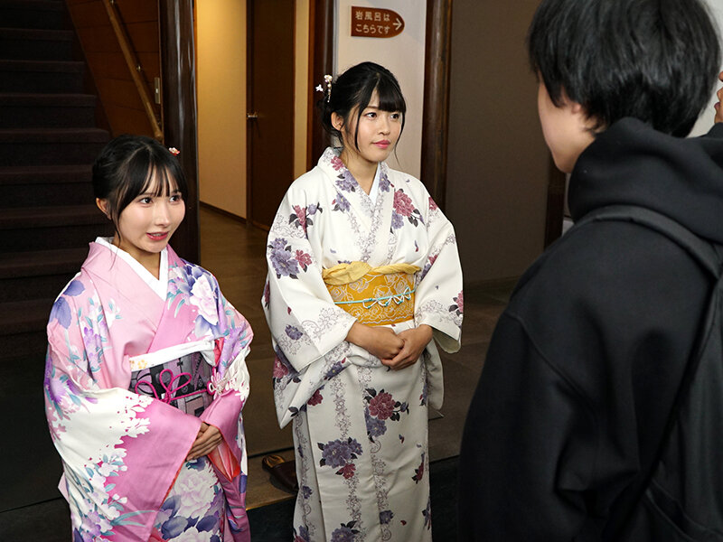潰れかかった温泉旅館の姉妹女将は持ち前のスキルを活かしたエロすぎる接客で経営を立て直す！ 八森わか菜/由良かな サンプル画像 1